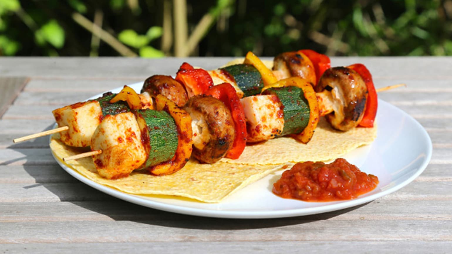 Halloumi Fajita Skewers Recipe Mexican Recipes Old El Paso